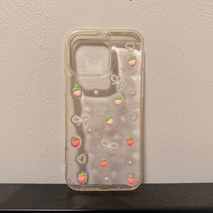 Strawberry Pattern Clear Phone Case